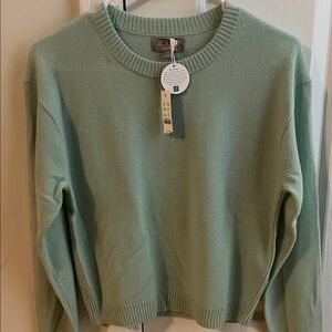 J. Crew Women's Mint Green Crew Neck Sweater 100% cashmere!